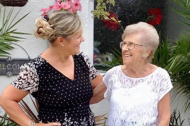 Sam Evans, left, with late mother Dotty Harman. Picture: Supplied