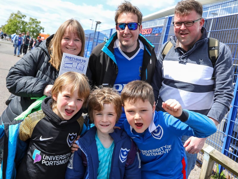 Pompey fans before the last home game of the season, Portsmouth v Wigan Athletic, at Fratton Park, Portsmouth
Picture: Chris Moorhouse (200424-033)