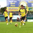 Joe Lea in action during Gosport's 3-0 home win over Chesham. Picture: Tom Phillips