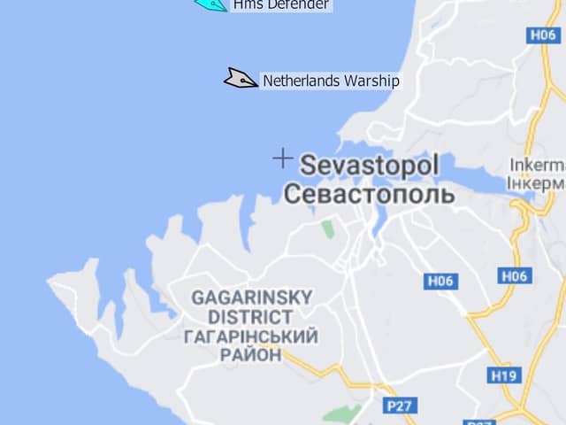 Fake: GPS tracking data which appeared to show HMS Defender and a Dutch frigate charging towards a Russian naval base.