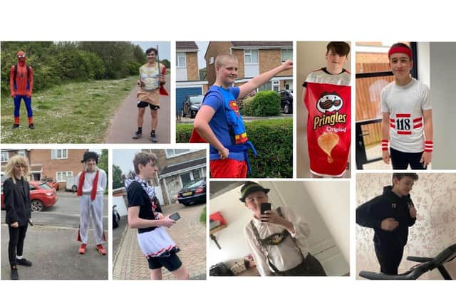 A group of 10 students from Bay House School in Gosport took on an 1,050km running challenge to raise money for the NHS. They completed their final run in fancy dress
