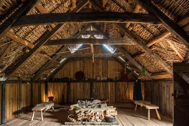 Reconstruction of a traditional Anglo-Saxon hall house at Butser Ancient Farm. Pic supplied