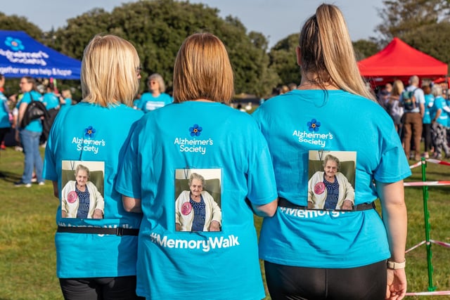 Sue Hoskins (64), Lyn Bloodworth (71) and Sophie Hoskins (25) walking on behalf of their Mum / Gran. Picture: Mike Cooter