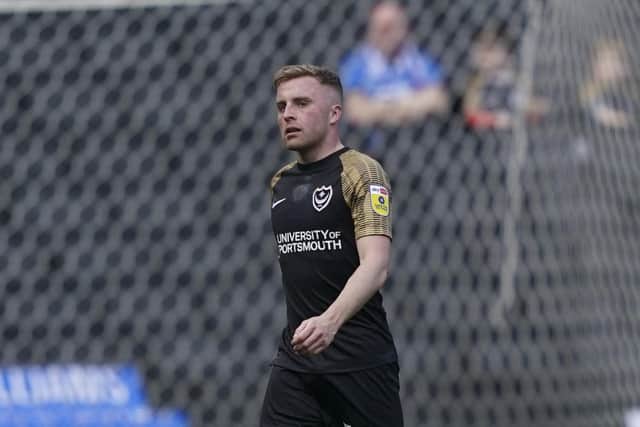 Joe Morrell heads back to Pompey's dressing room at MK Dons following his first-half dismissal. Picture: Jason Brown/ProSportsImages