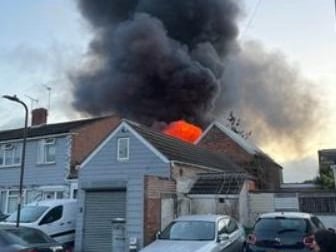 A massive fire erupted at a premises on New Road, Fratton, this morning August 19. Pic: Supplied