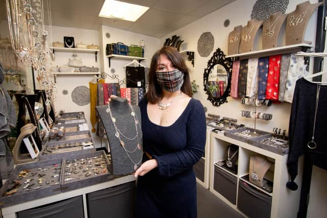 Pictured: Amanda Norris of Sparkles Cascades, Commercial Road, Portsmouth on 12 April 2021

Picture: Habibur Rahman