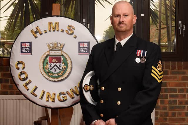 Petty officer Jon Thornber from HMS Collingwood, who helped rescue a mother and her son after their house exploded in Nelson Avenue, North End, Portsmouth, on October 22, 2021Picture submitted by the Royal Navy, by Keith Woodland