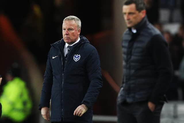 Pompey boss Kenny Jackett during last season's League One play-offs. Picture: Joe Pepler