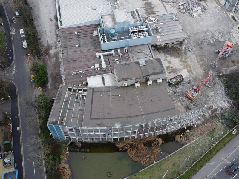 The main New Centre building is slowing disappearing
