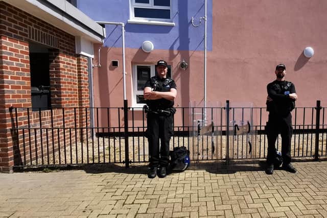 Police outside Garland Court