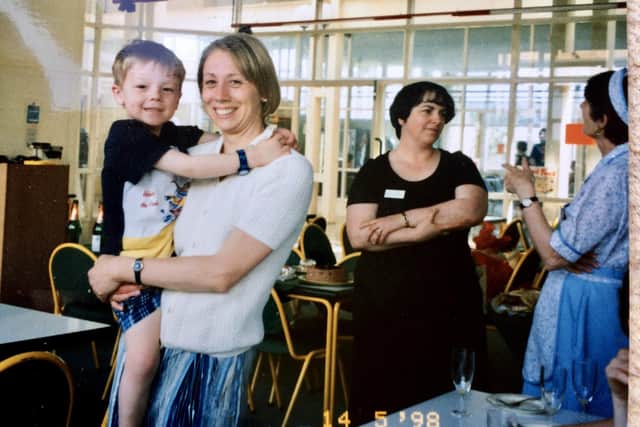 Fareham College's former catering manager, Claire Hopkins, working at the college in 1998. In total, Claire worked at the college for 33 years.