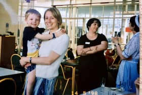 Fareham College's former catering manager, Claire Hopkins, working at the college in 1998. In total, Claire worked at the college for 33 years.