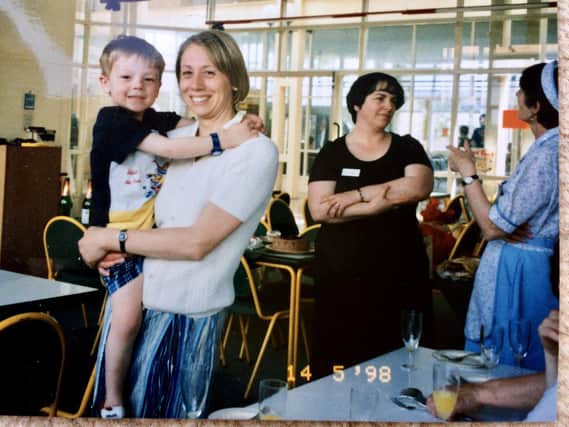 Fareham College's former catering manager, Claire Hopkins, working at the college in 1998. In total, Claire worked at the college for 33 years.
