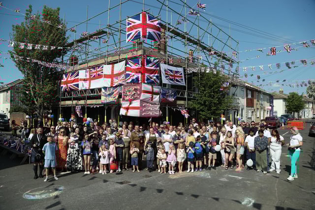 There was a great turnout for the VE Day street party outside the Druids Arms on Binsteed Road.