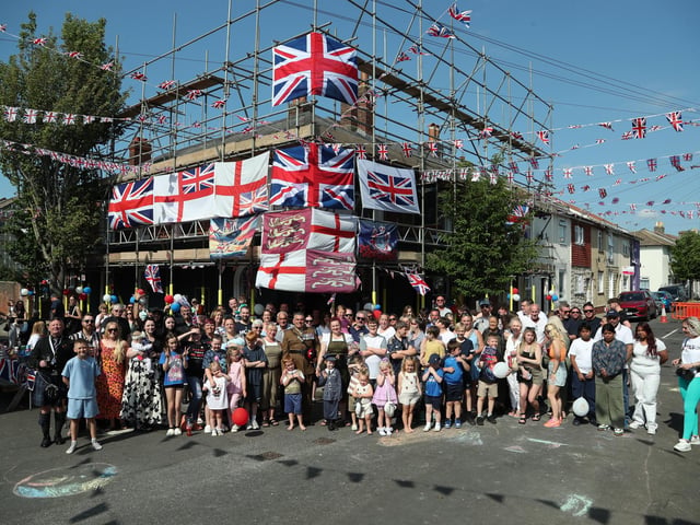 There was a great turnout for the VE Day street party outside the Druids Arms on Binsteed Road.