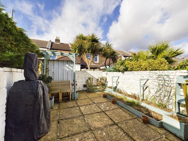 The back garden of the property on sale on Londesborough Road, Southsea by Chinneck Shaw.