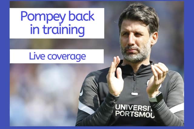 Pompey boss Danny Cowley has welcomed his players back for pre-season training today