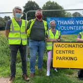 BAE Systems employees help out The Hive at the vaccination centre in St James' Hospital