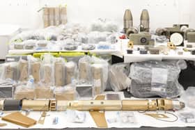 Some of the weapons and parts seized by HMS Montrose Picture: DSTL Imagery