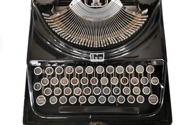 Interesting items left behind at some of Travelodge's 582 UK hotels during 2021 include a vintage typewriter.