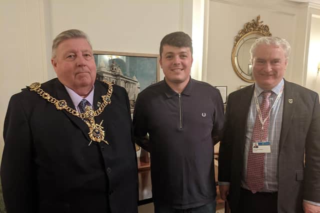 From left: the Lord Mayor, Jamie Andrews, and Gerald Vernon-Jackson. Picture: Emily Turner