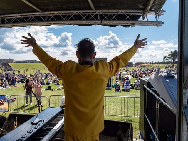 Jive Aces performing at the Bandstand. Picture: Mike Cooter (210724)