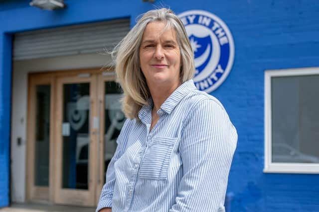 Clare Martin, 56, awarded Queen's birthday honour 

Pictured: Clare Martin at Portsmouth In The Community, Portsmouth on 30th May 2022

Picture: Habibur Rahman