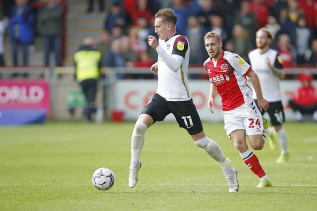 Ronan Curtis put aside personal heartbreak to play in Pompey's 1-0 win over Fleetwood today. Picture: Paul Thompson/ProSportsImages
