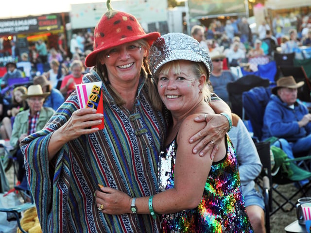 Two festivalgoers on Friday night