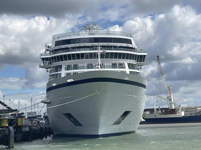 Viking Venus in Portsmouth on April 16 after sailing to Portsmouth International Port.