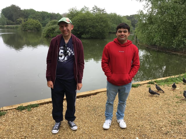 Two members of Ready2Shine during a wellbeing walk