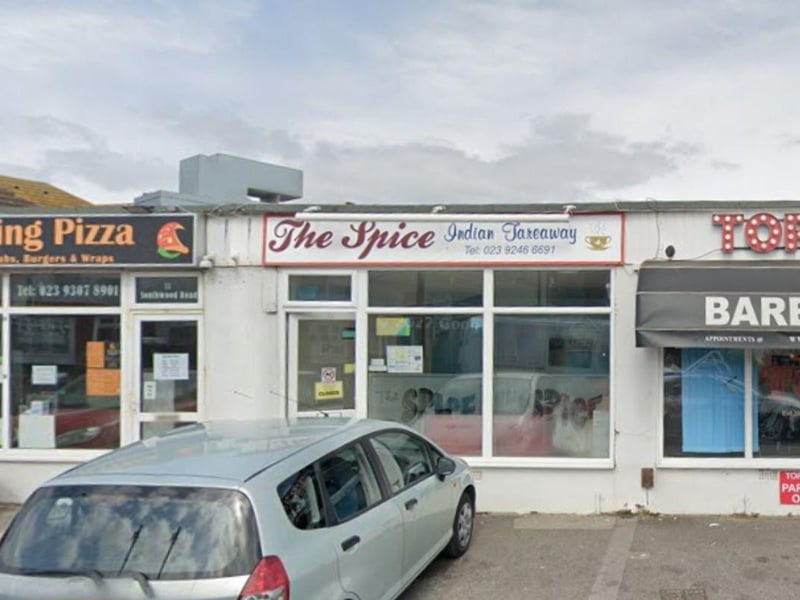 The Spice Indian Takeaway at 13 Southwood Road, Hayling Island was rated five on March 23.