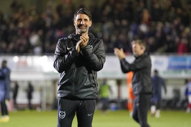 Danny Cowley can take satisfaction that Pompey are safely through to the second round after avoided a potential FA Cup upset at Hereford. Picture: Jason Brown/ProSportsImages