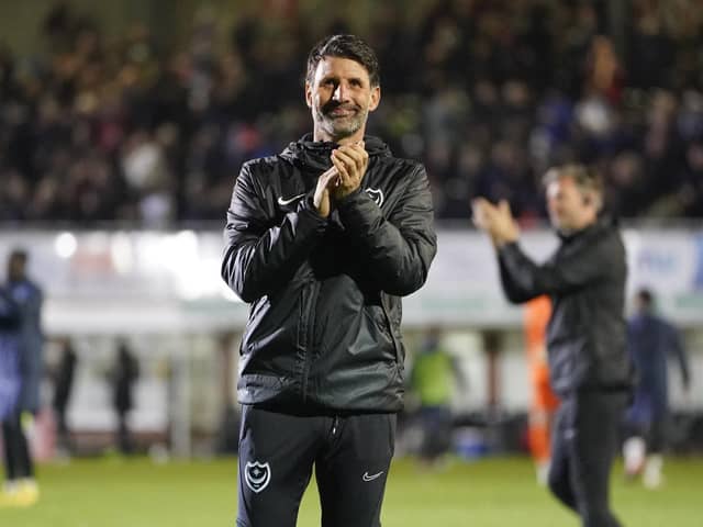 Danny Cowley can take satisfaction that Pompey are safely through to the second round after avoided a potential FA Cup upset at Hereford. Picture: Jason Brown/ProSportsImages