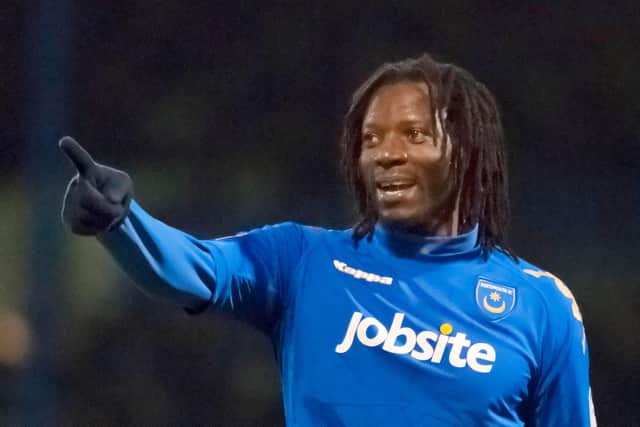 Pompey favourite Benjani is currently coaching at Fratton Park as he strives to earn his Uefa A coaching licence. Picture: Barry Zee