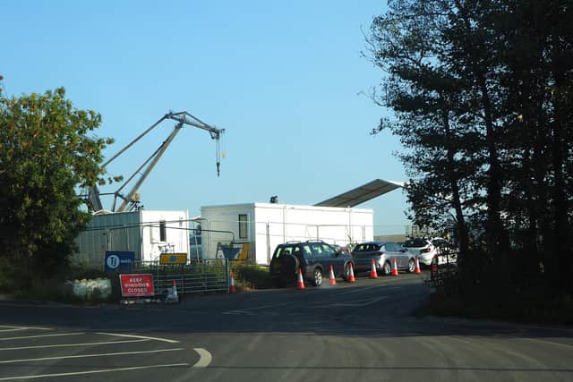 Covid-19 drive-through testing site at Tipner. Picture: Habibur Rahman