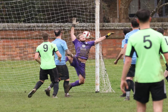 Bedhampton take a surprise lead against Wicor Mill. Picture by Kevin Shipp