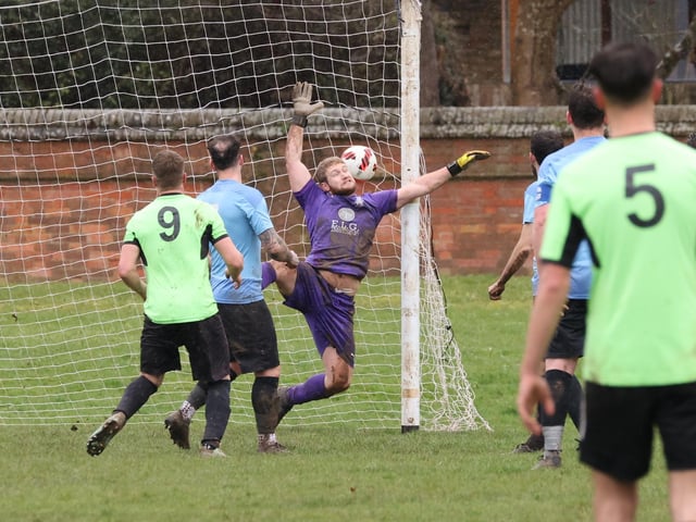 Bedhampton take a surprise lead against Wicor Mill. Picture by Kevin Shipp