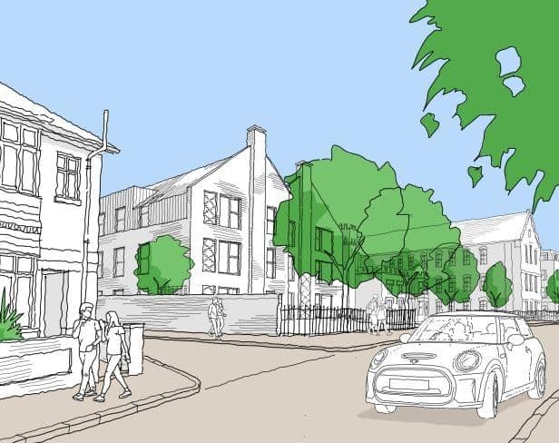 An artist's impression of the proposed St John's College development. Credit: Southsea Village Ltd