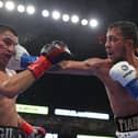 Mikey McKinson catches Virgil Ortiz Jr in their WBO welterweight contest. Picture by Golden Boy Promotions