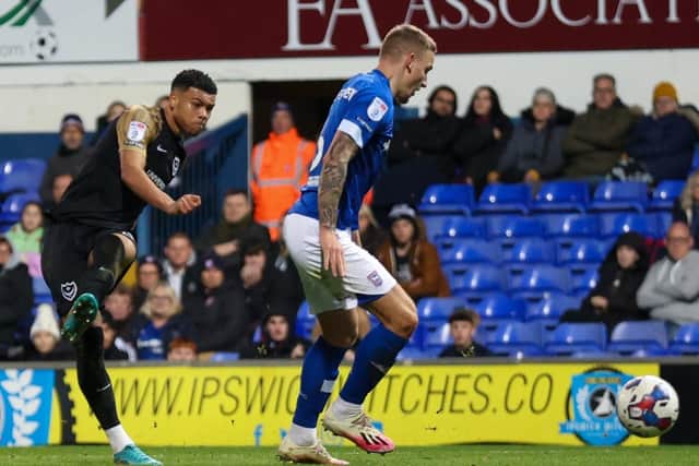 Dane Scarlett opens the scoring in the 2-0 victory over Ipswich in the Papa John's Trophy. Picture: Simon Davies/ProSportsImages