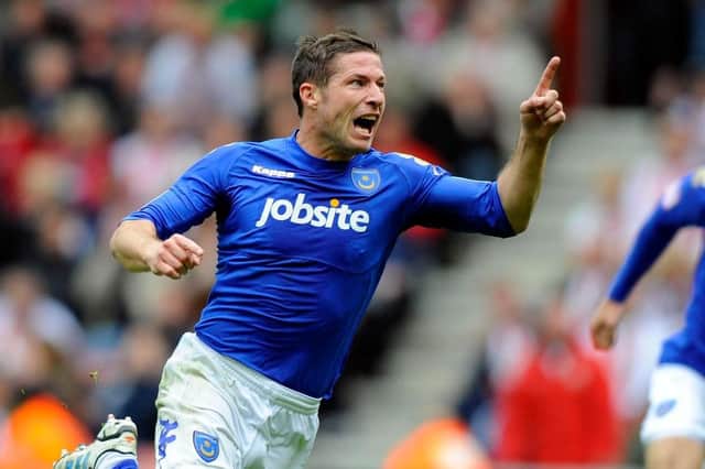 David Norris celebrates his famous St Mary's leveller in April 2012