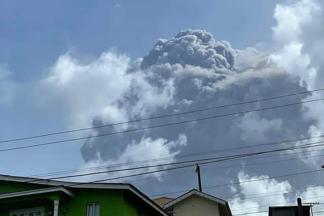 Image courtesy Zen Punnett shows the eruption of La Soufriere Volcano from Rillan Hill in Saint Vincent, erupting. Photo by Zen Punnet / AFP via Getty Images.