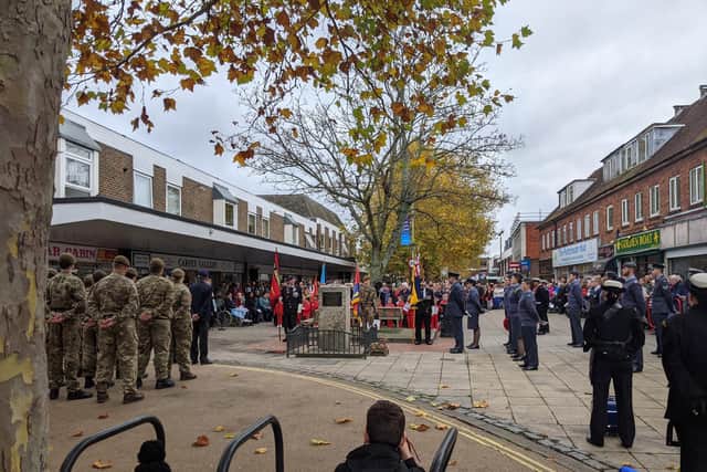 The Service of Remembrance at the Portchester Memorial Column. Picture: Emily Turner