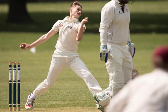 Jacob Harris hit 44 not out for Sarisbury and took an early wicket, but Calmore Sports still won in their Southern Premier League fixture at Allotment Road. Picture: Keith Woodland