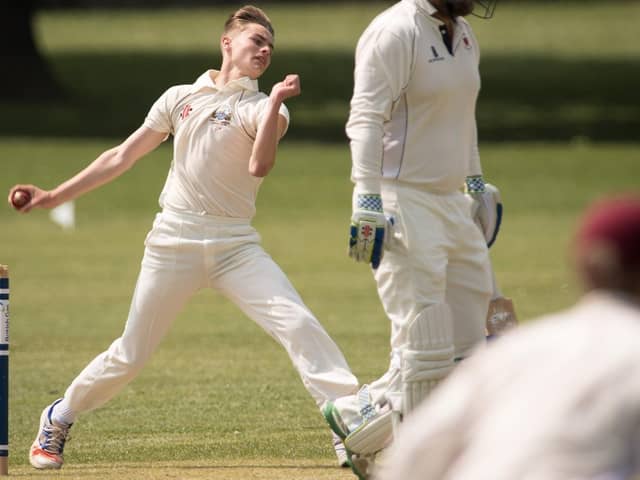 Jacob Harris hit 44 not out for Sarisbury and took an early wicket, but Calmore Sports still won in their Southern Premier League fixture at Allotment Road. Picture: Keith Woodland