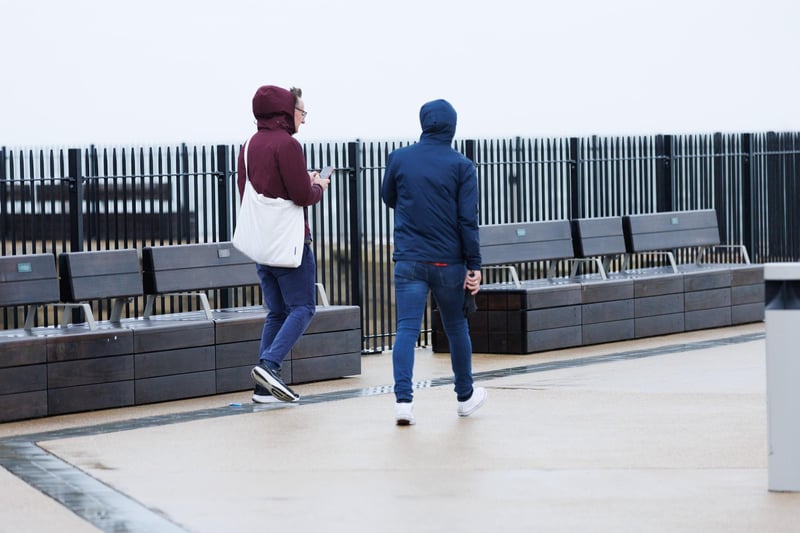 It was a quieter day than expected in Southsea with only a few hardy walkers and runners venturing out into the wind and rain.