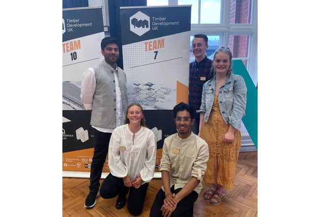 The winning team of the construction competition.