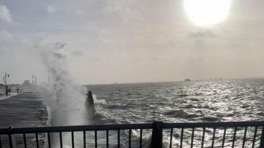 Stormy weather in Southsea on Thursday