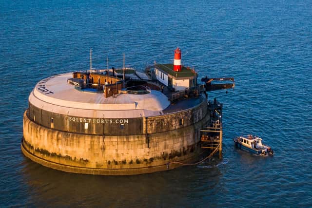 Sunrise at Spitbank Fort. Picture: Brian Bracher/Compass Aerial